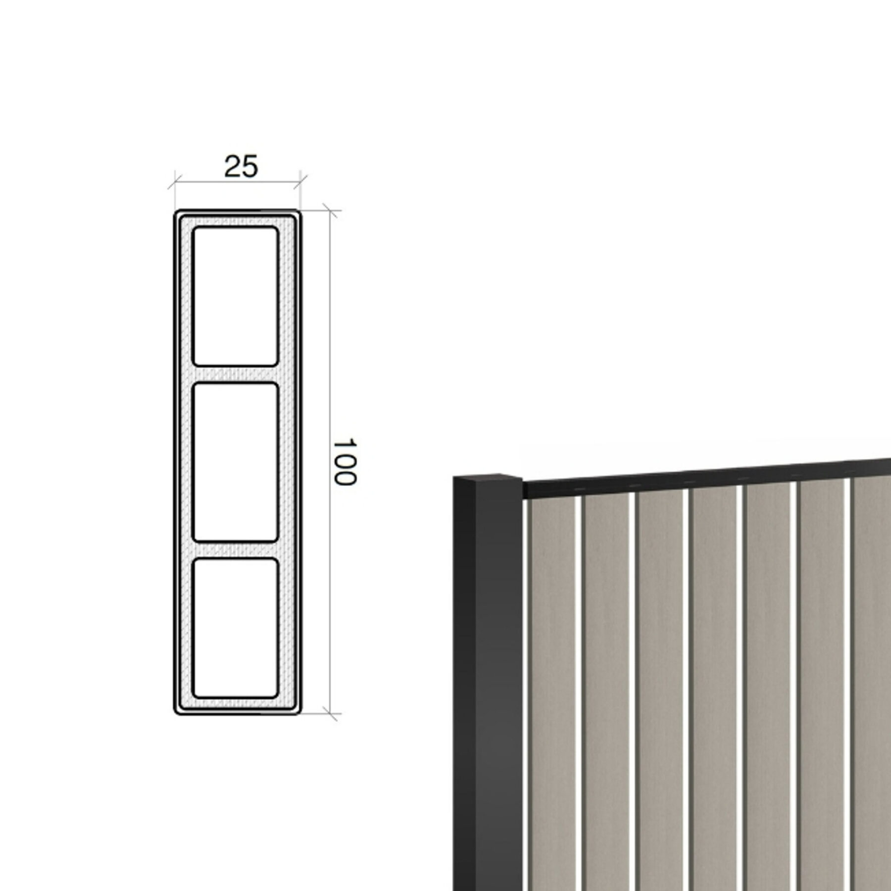 Gjerdefelt SEC100-AV, vertikalt — bilde 2